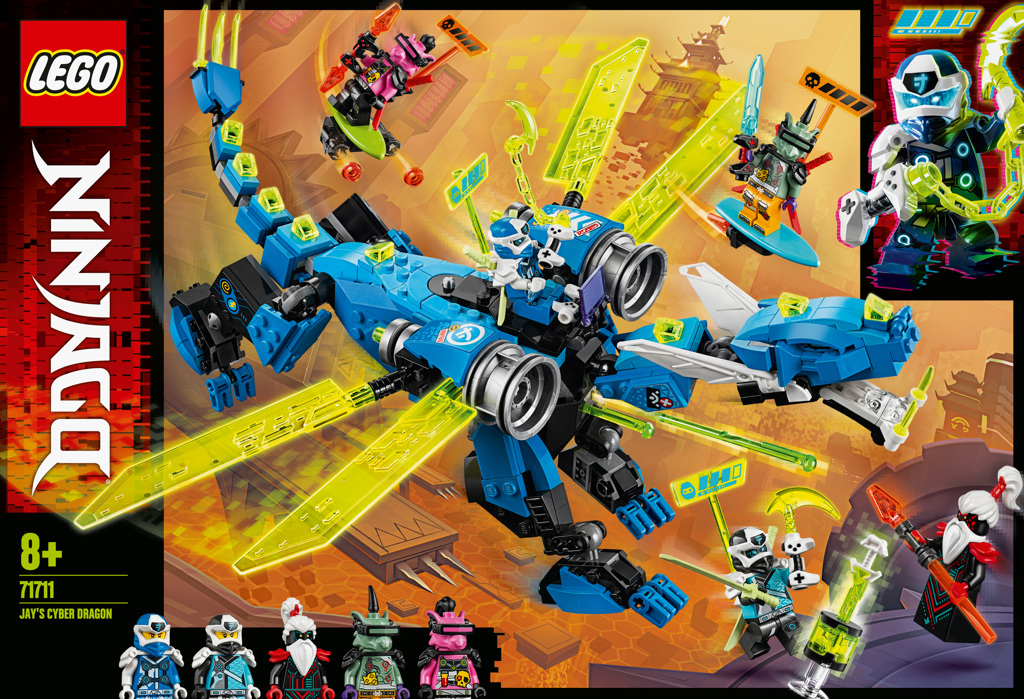 LEGO 71711 Jays Cyber-Drache Bausatz, Mehrfarbig