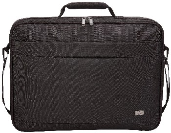 Bolso negro para portátil con asa y bandolera, marca Case Logic.