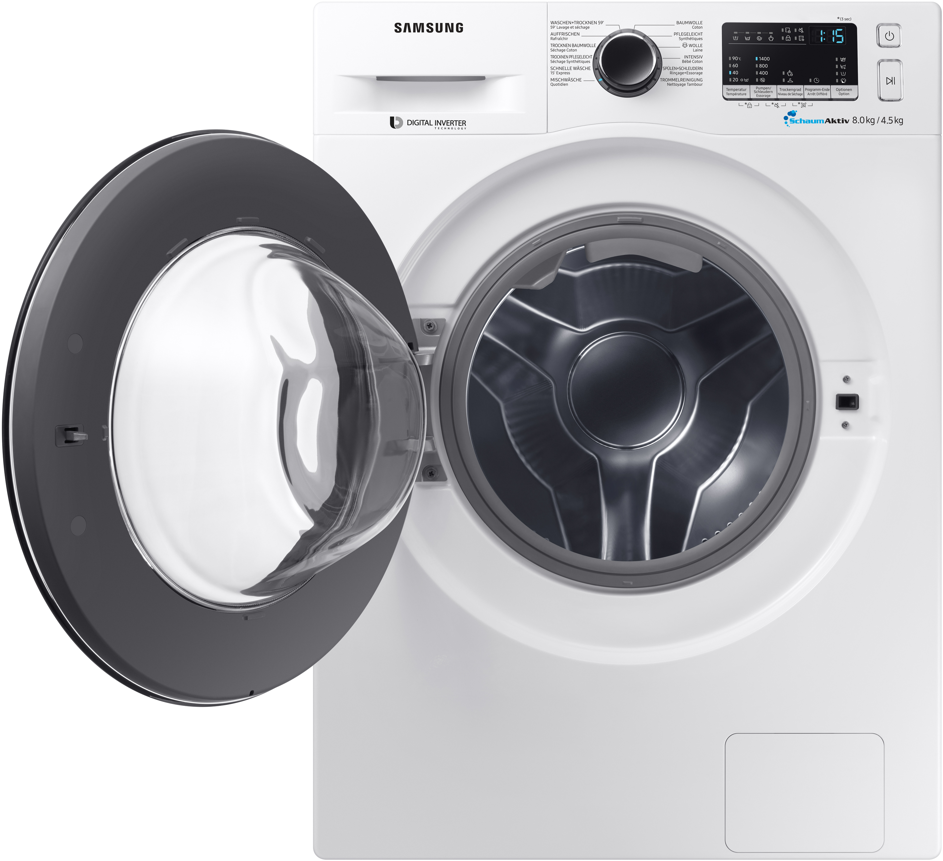 SAMSUNG WD80M4A53JW/WS - Waschtrockner (8 kg, Weiss)
