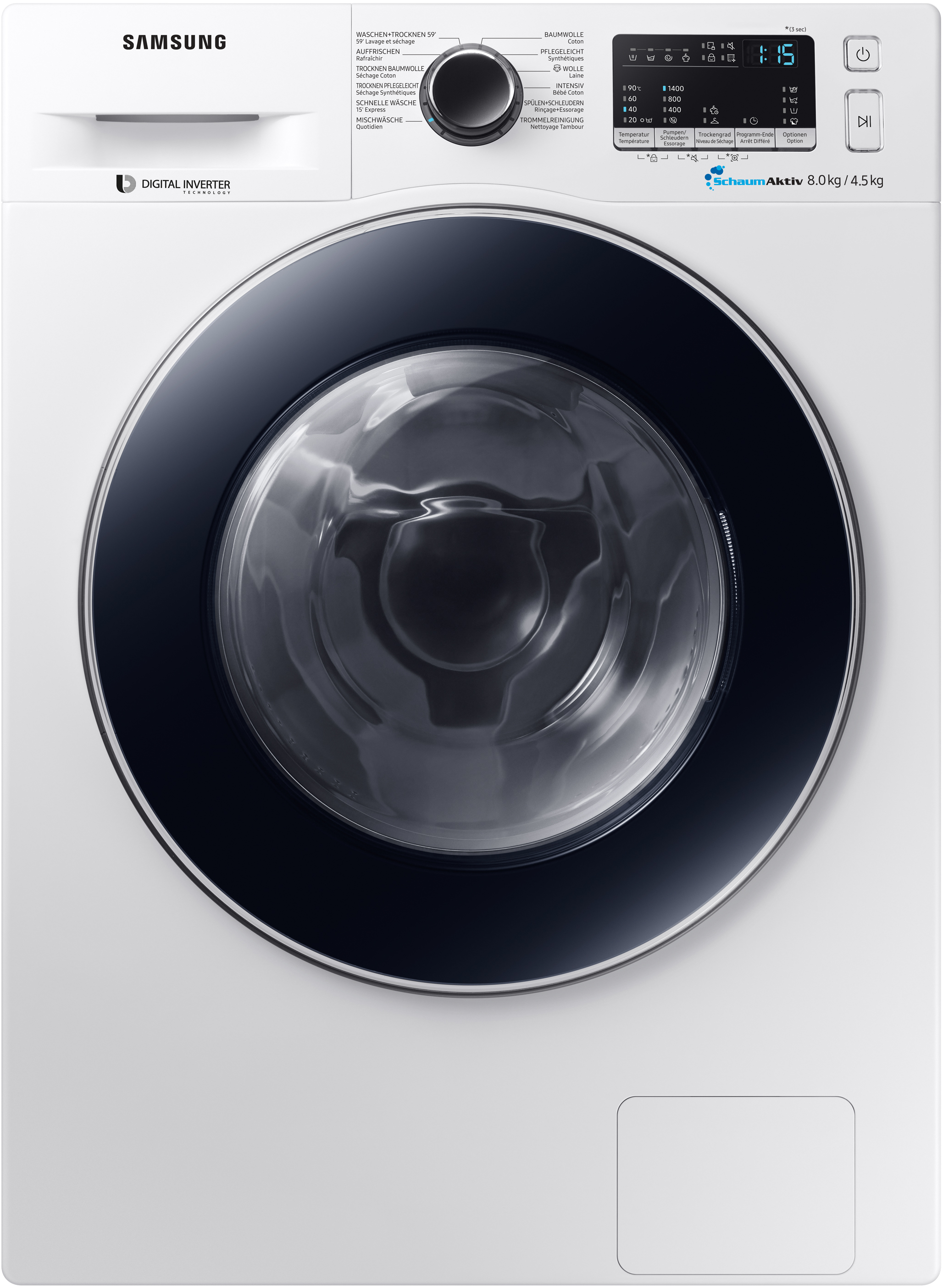SAMSUNG WD80M4A53JW/WS - Waschtrockner (8 kg, Weiss)