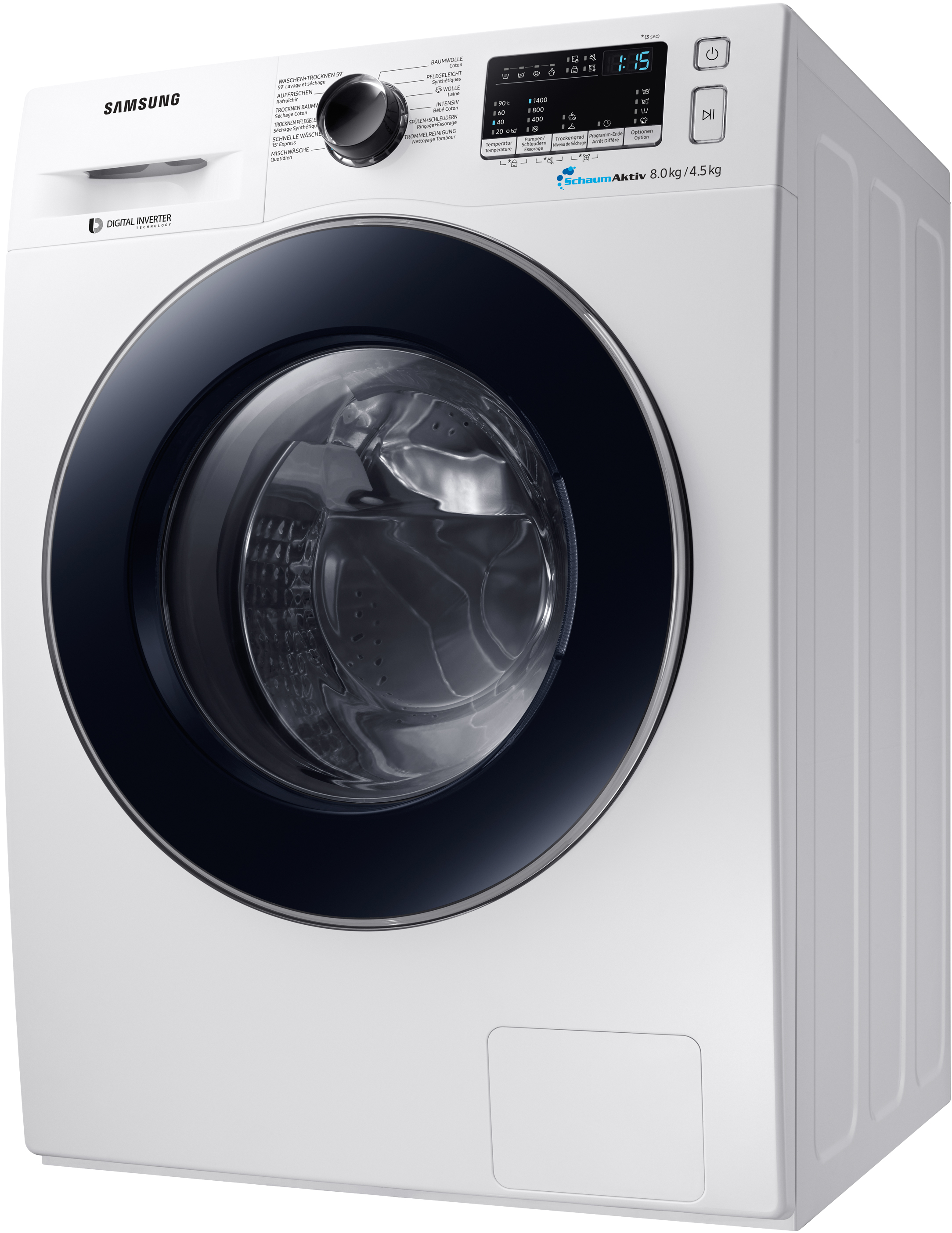 SAMSUNG WD80M4A53JW/WS - Waschtrockner (8 kg, Weiss)