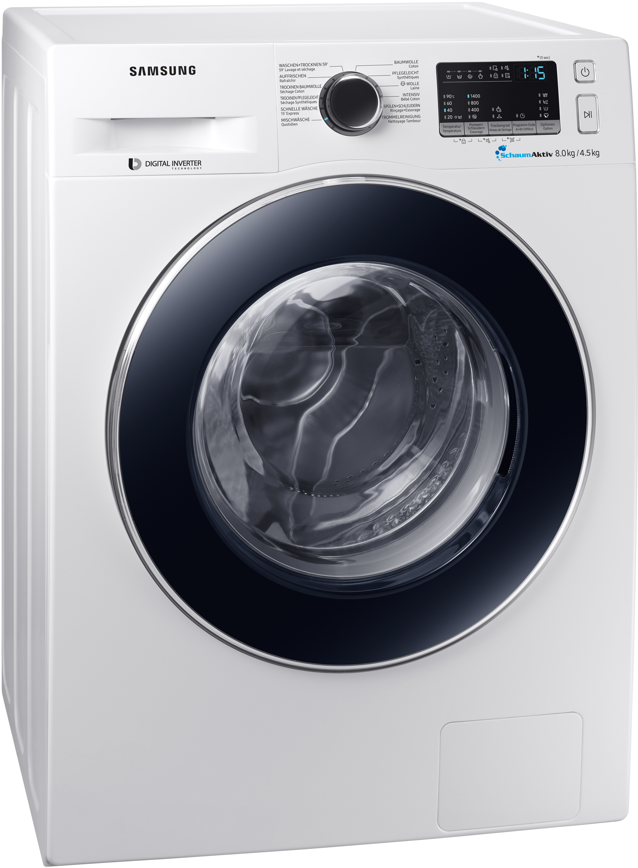 SAMSUNG WD80M4A53JW/WS - Waschtrockner (8 kg, Weiss)