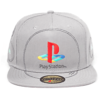 DIFUZED Playstation - Silver Logo Snapback Cap, Grau