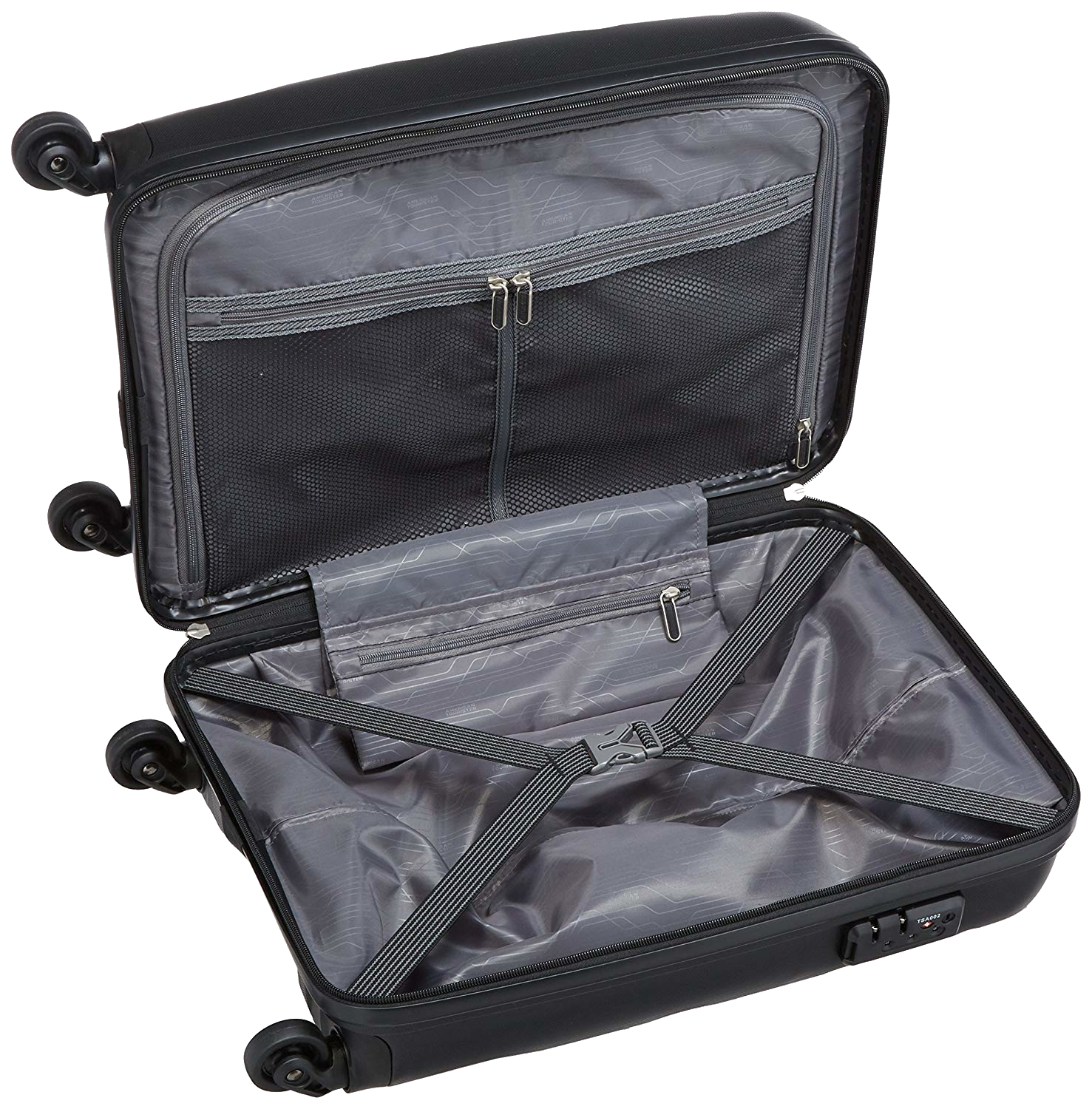 AMERICAN TOURISTER Bon Air Spinner gurulós bőrönd, S-es méret, fekete (85A.09.001)