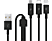 TTEC 2DK7521S Trio Type-C, Lightning, Micro USB Şarj Kablosu Siyah