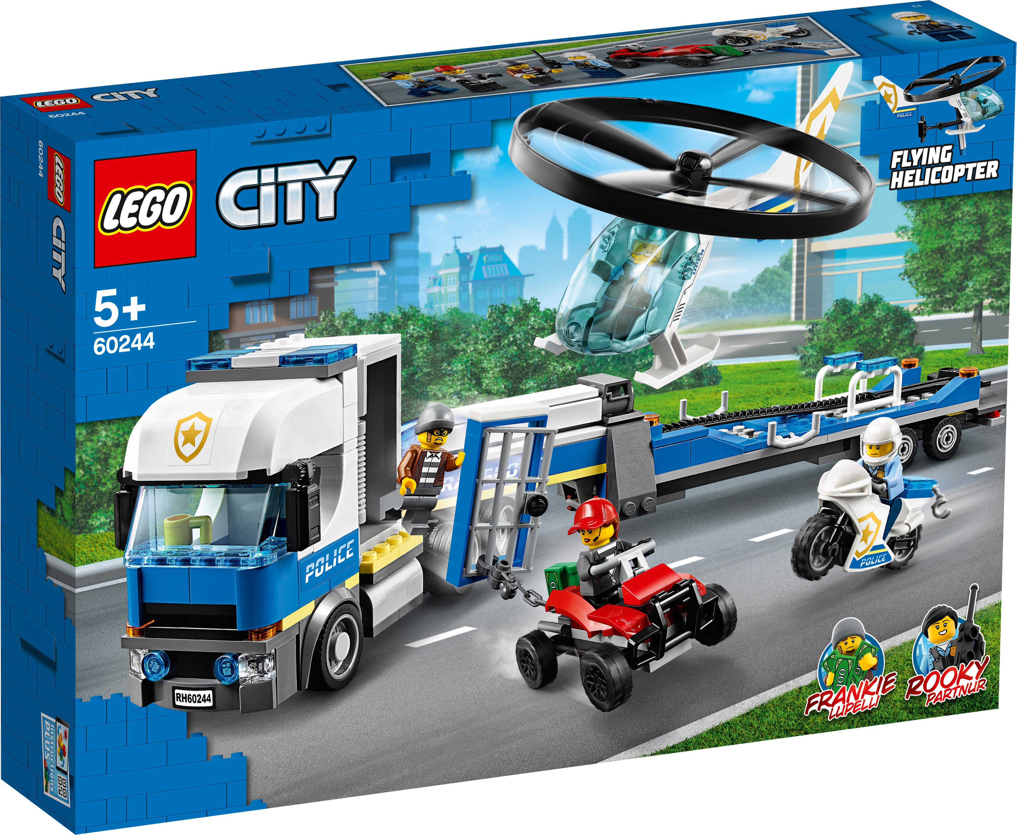 LEGO 60244 Polizeihubschrauber-Transport Bausatz, Mehrfarbig
