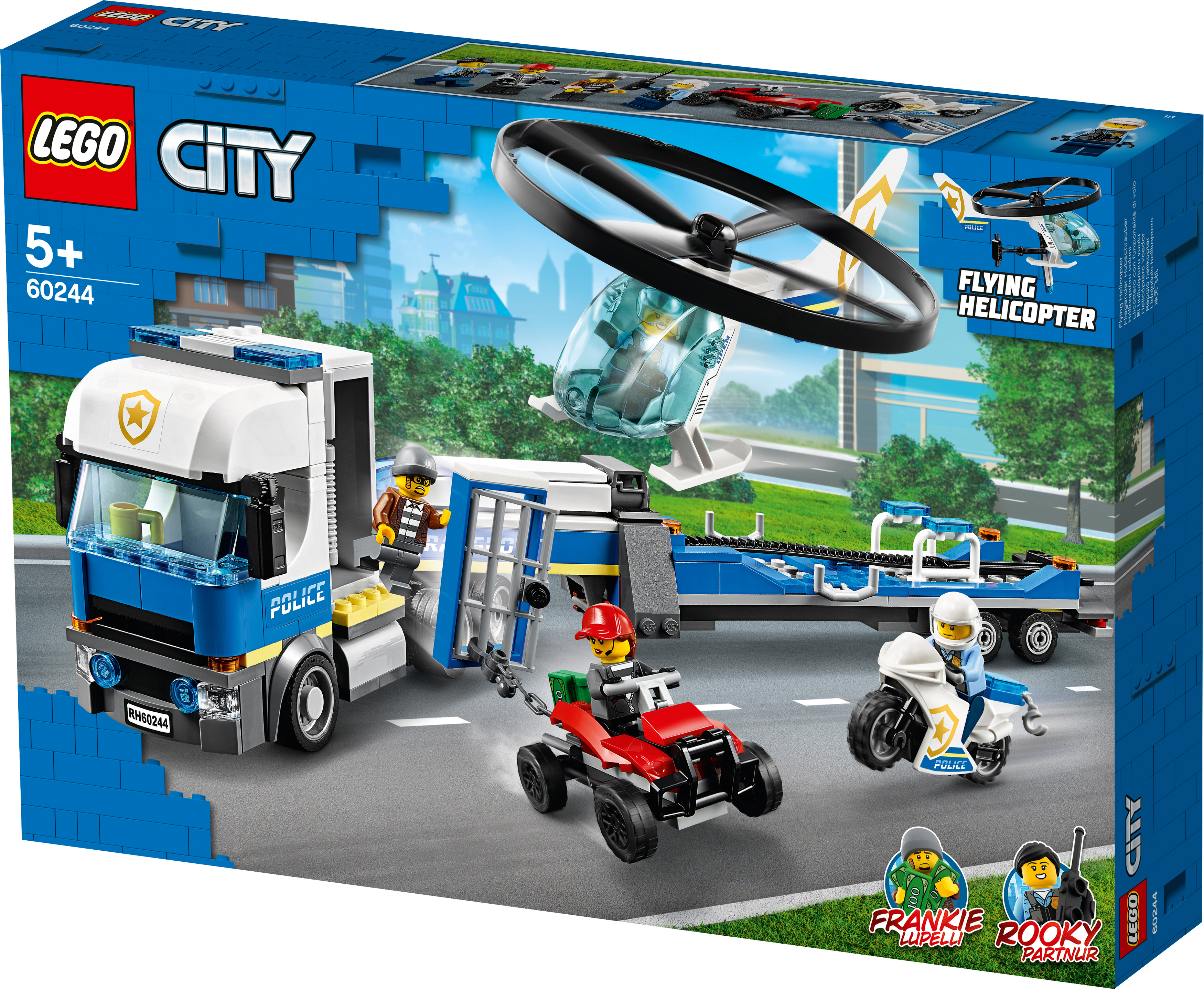 LEGO 60244 Polizeihubschrauber-Transport Bausatz, Mehrfarbig