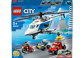 LEGO City 60243 Verfolgungsjagd mit dem Polizeihubschrauber Bausatz, Mehrfarbig