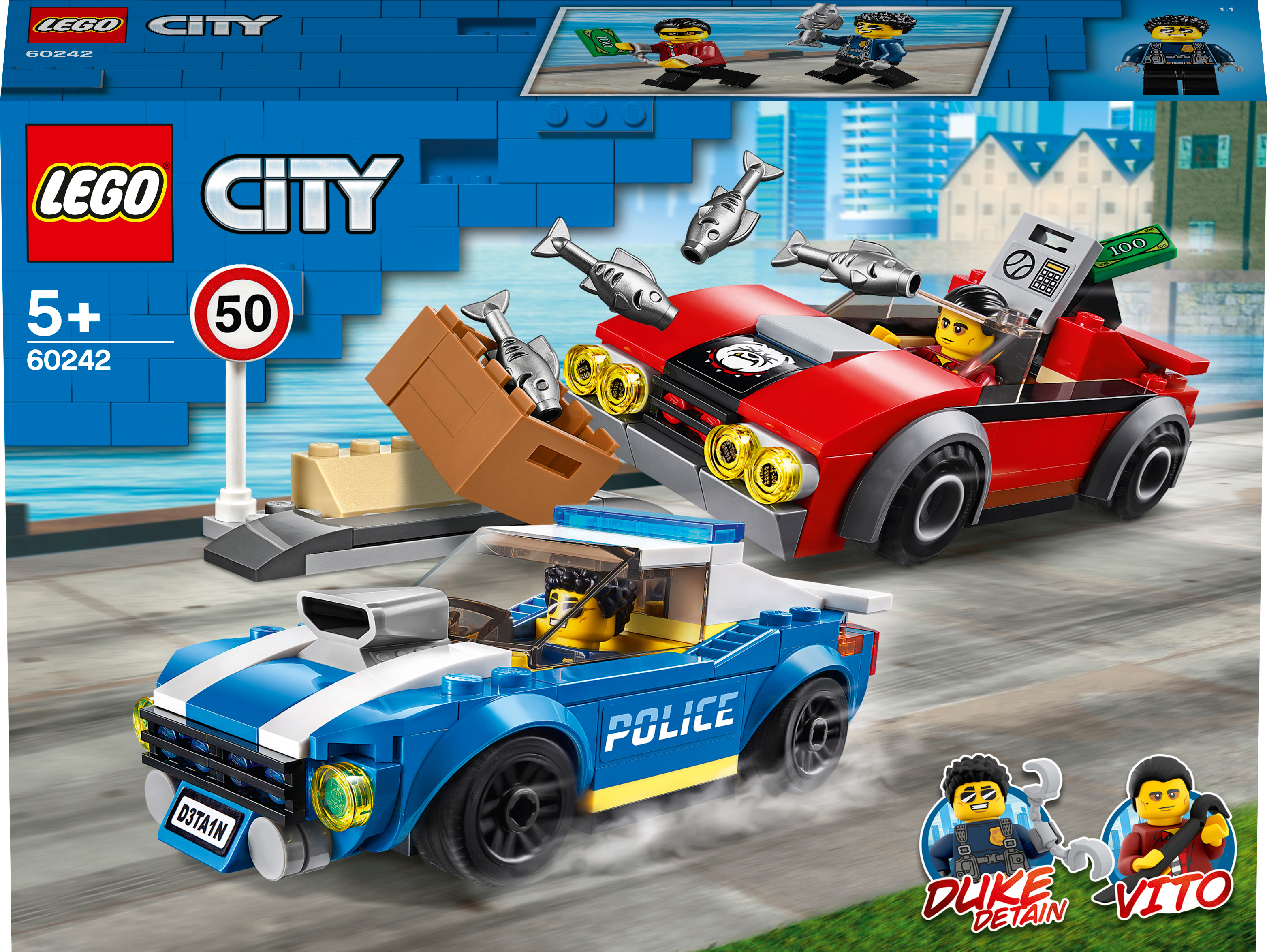 LEGO City 60242 Festnahme auf der Autobahn Bausatz, Mehrfarbig