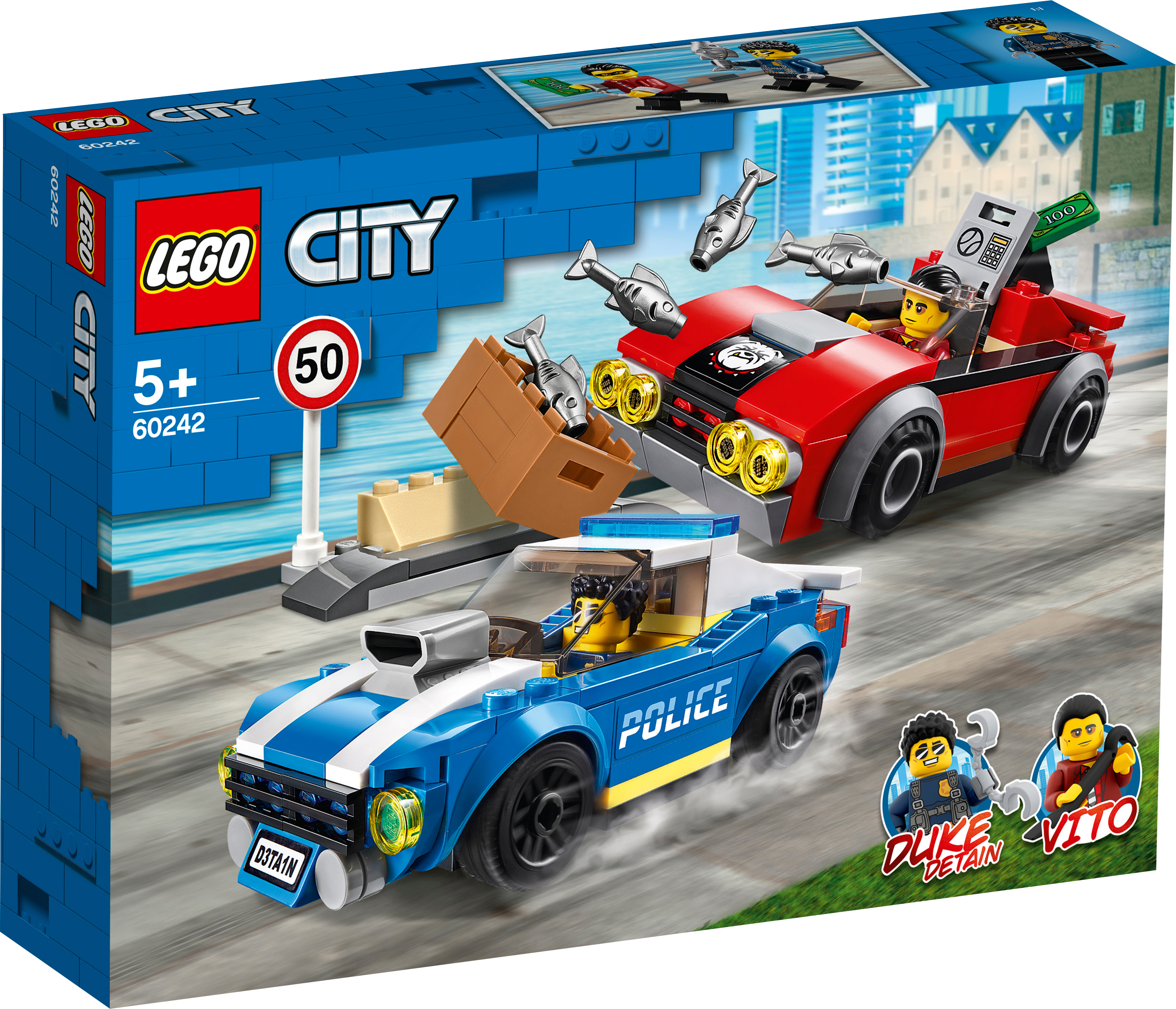 LEGO City 60242 Festnahme auf der Autobahn Bausatz, Mehrfarbig