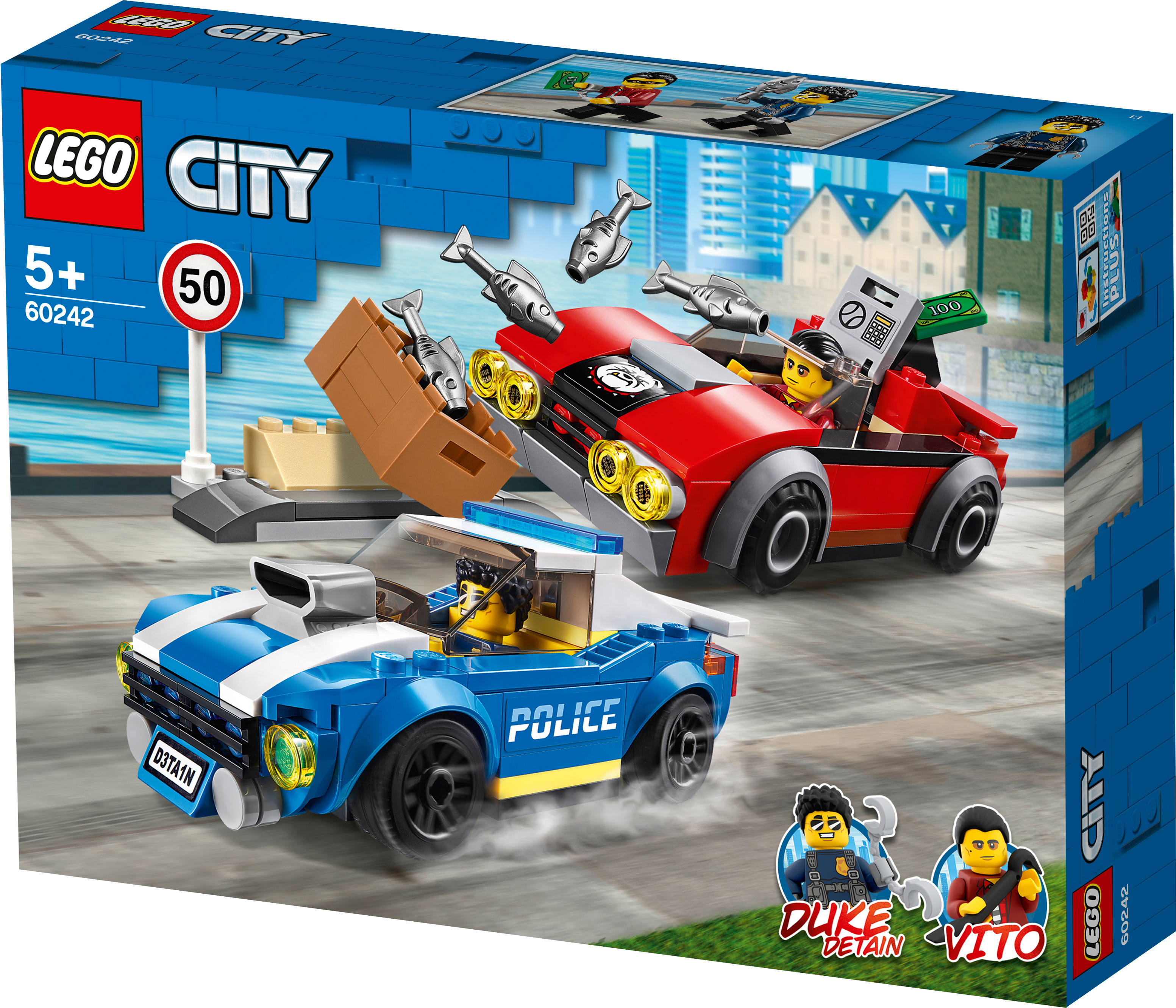 LEGO City 60242 Festnahme auf der Autobahn Bausatz, Mehrfarbig