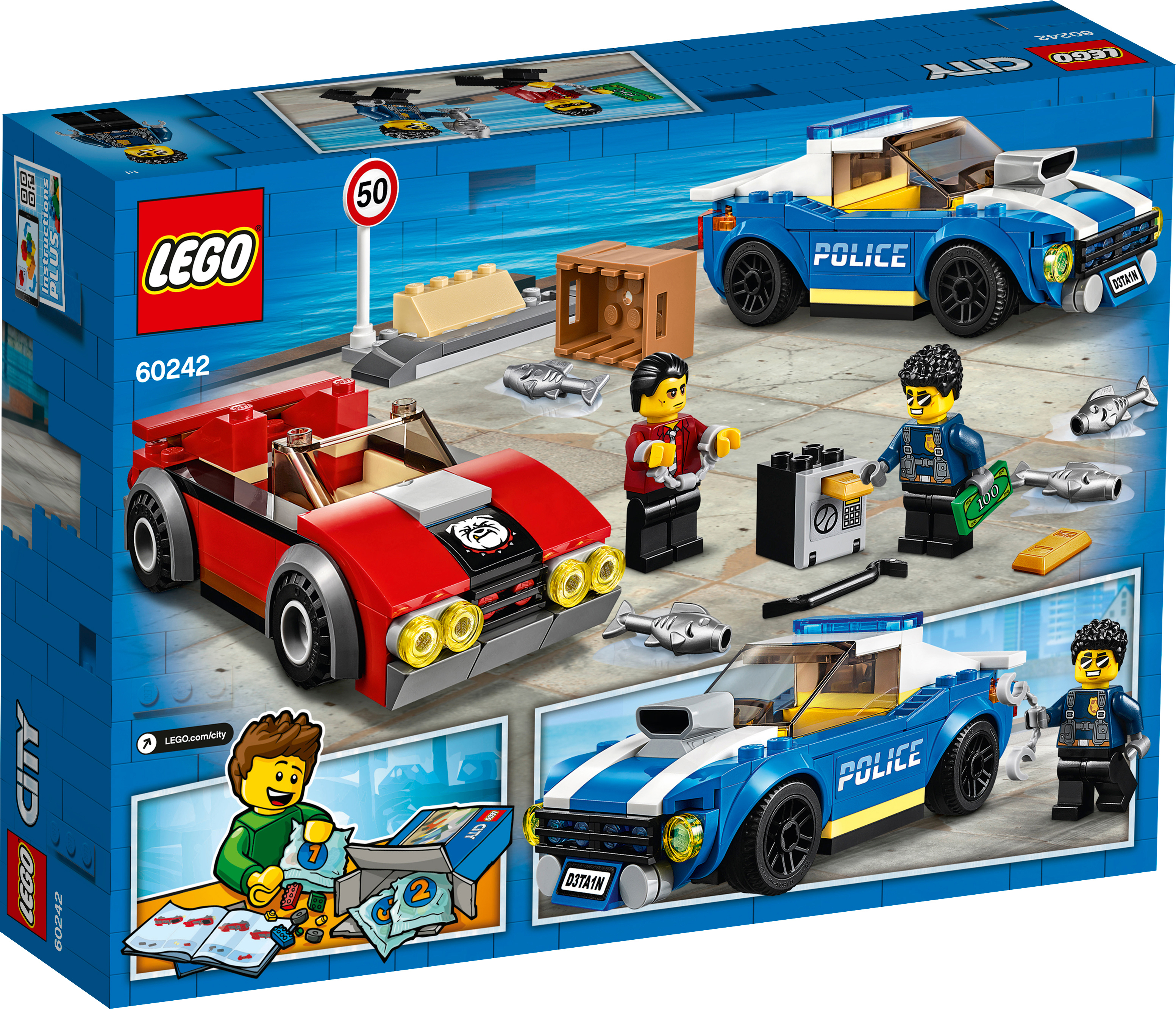 LEGO City 60242 Festnahme auf der Autobahn Bausatz, Mehrfarbig