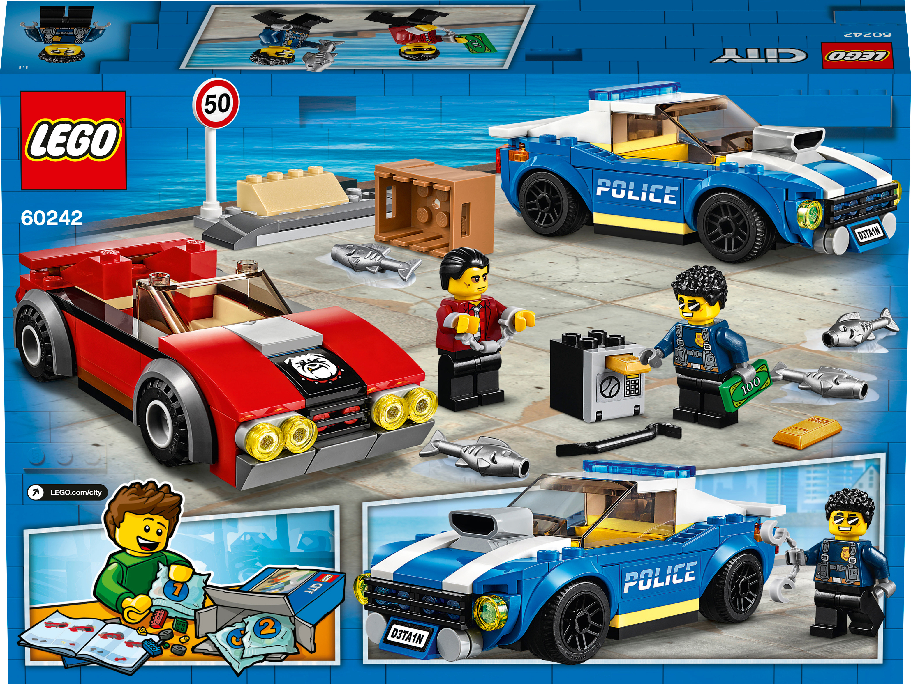 LEGO City 60242 Festnahme auf der Autobahn Bausatz, Mehrfarbig