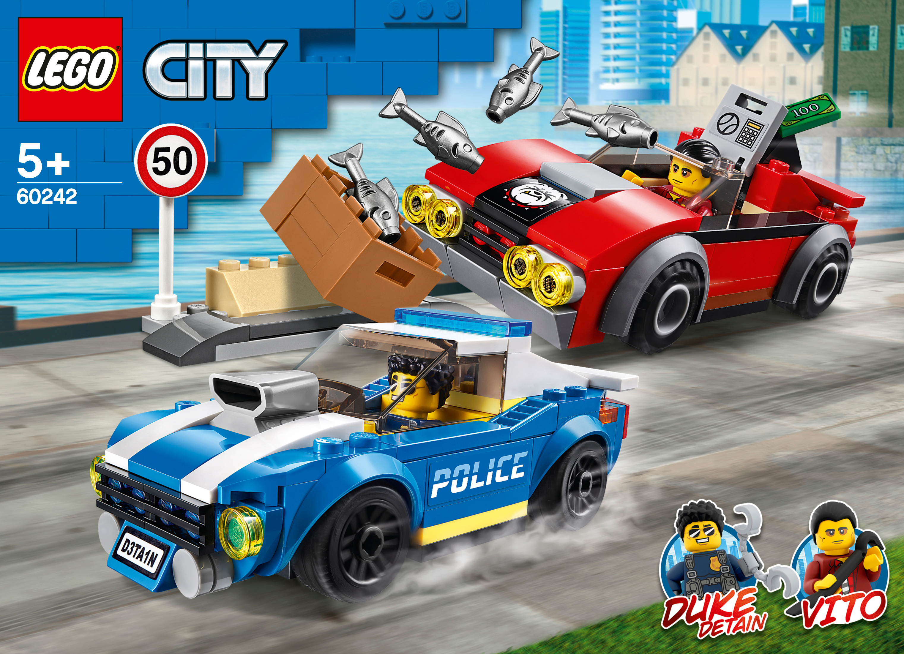 LEGO City 60242 Festnahme auf der Autobahn Bausatz, Mehrfarbig