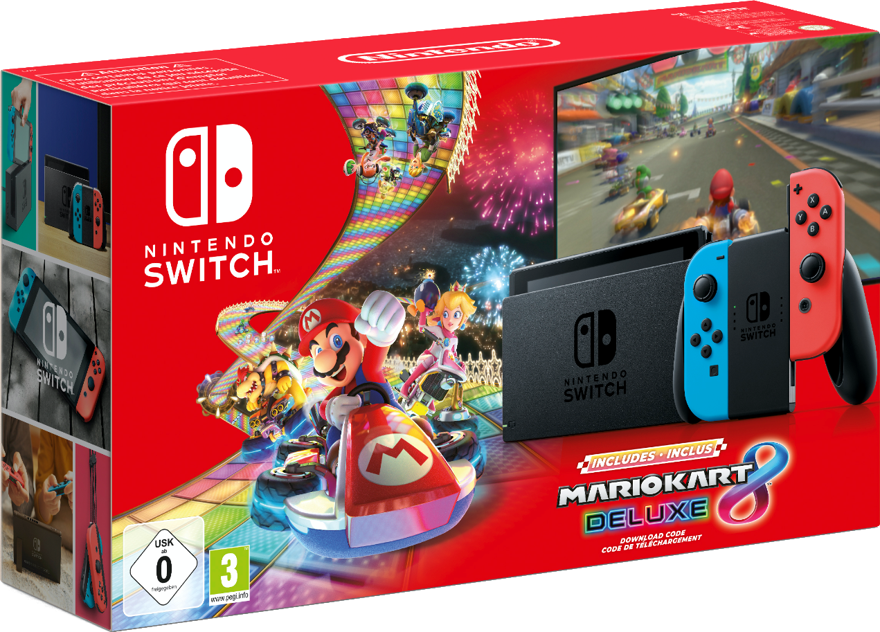 NINTENDO Switch Rood / Blauw + Mario Kart 8 Deluxe (10003975)