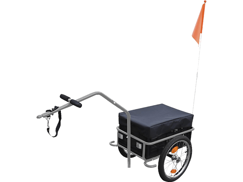 FISCHER 86389 Profi Plus III, Fahrradanhänger, 49 l 49-Liter-Klappbox, Silber