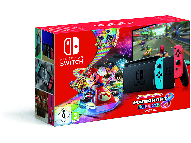 Consola - Nintendo Switch (Modelo 2019), 6.2", Joy-Con + Mario Kart 8 (Código de descarga) (Ed. Limitada)