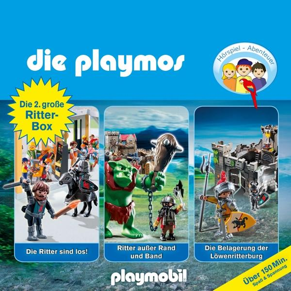 Playmobil-Box-Set mit Szenen von Rittern, Burgen und mittelalterlichen Figuren.