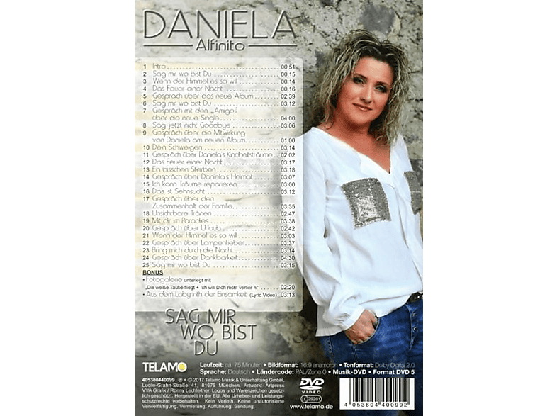 Thumbnail - Daniela Alfinito - Sag mir wo bist du (DVD)
