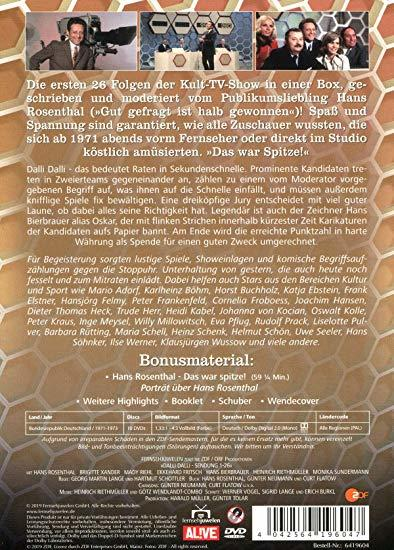DVD-Cover einer Show mit Text, Gesichtern und gelbem Hintergrund. Zusätzlicher Text und Bilder.