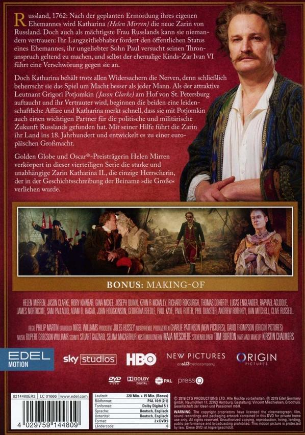Eine DVD-Hülle mit Text und Bildern über einen historischen Film.