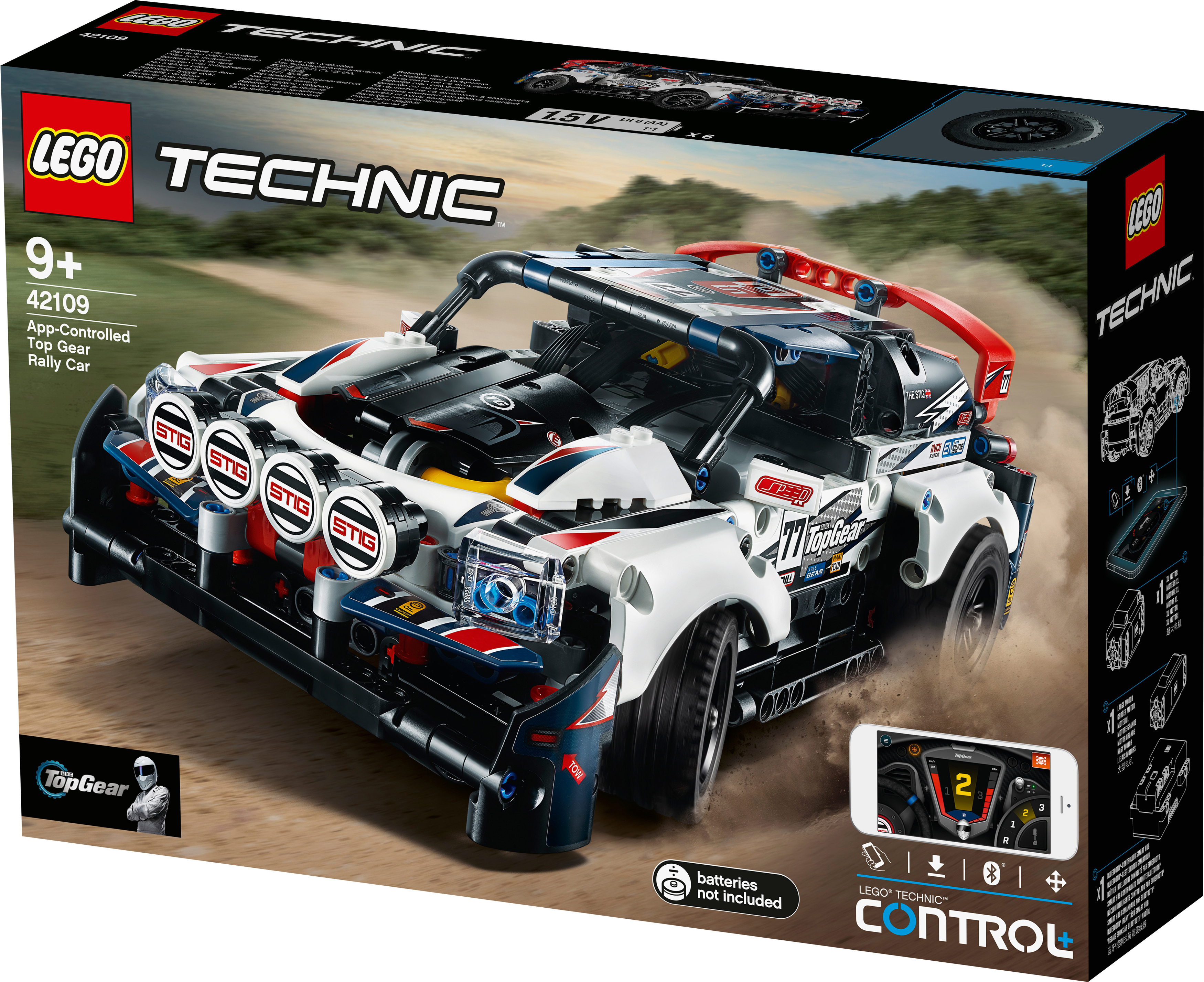 LEGO 42109 Top-Gear Ralleyauto mit App-Steuerung Bausatz, Mehrfarbig