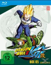Dragon Ball Z Kai Box 05 Cover. Vegeta greift Cell an. Grün und gelb.