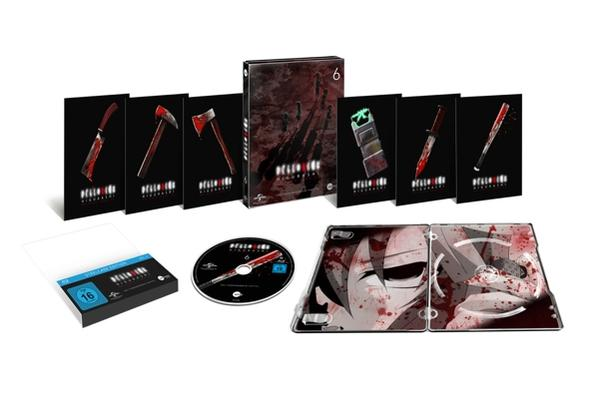 Blu-ray-Box-Set: Mehrere Discs, 'Delirium', blutige Grafik, schwarzer Hintergrund.