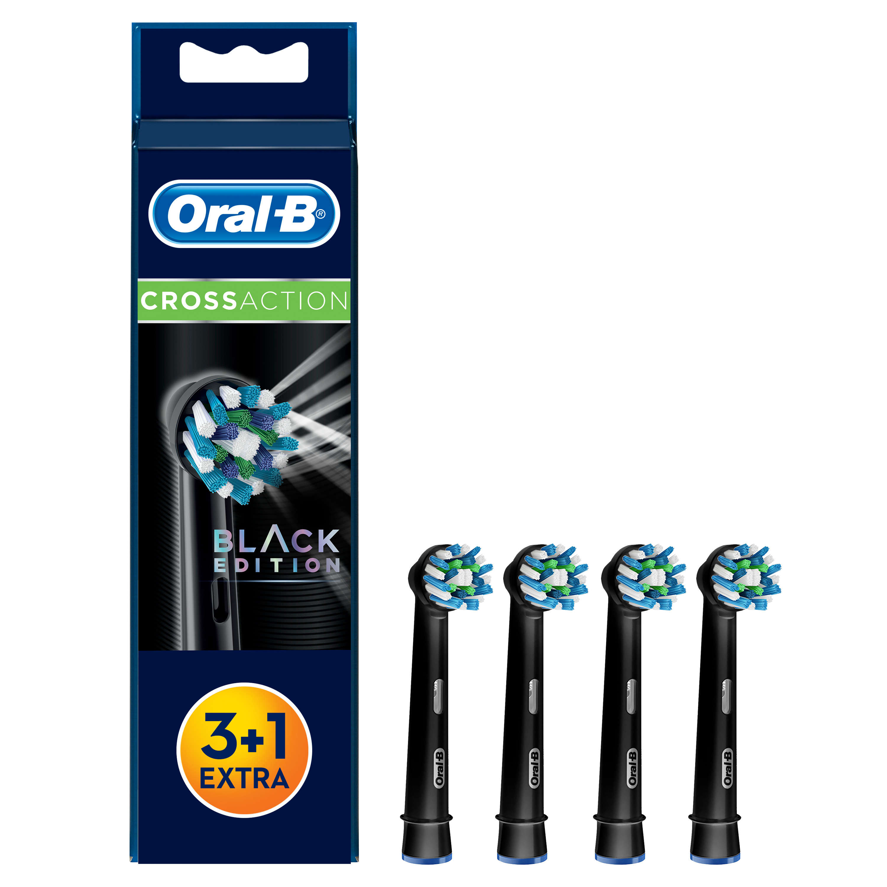 ORAL-B 4 Stück CrossAction Black Edition Aufsteckbürsten