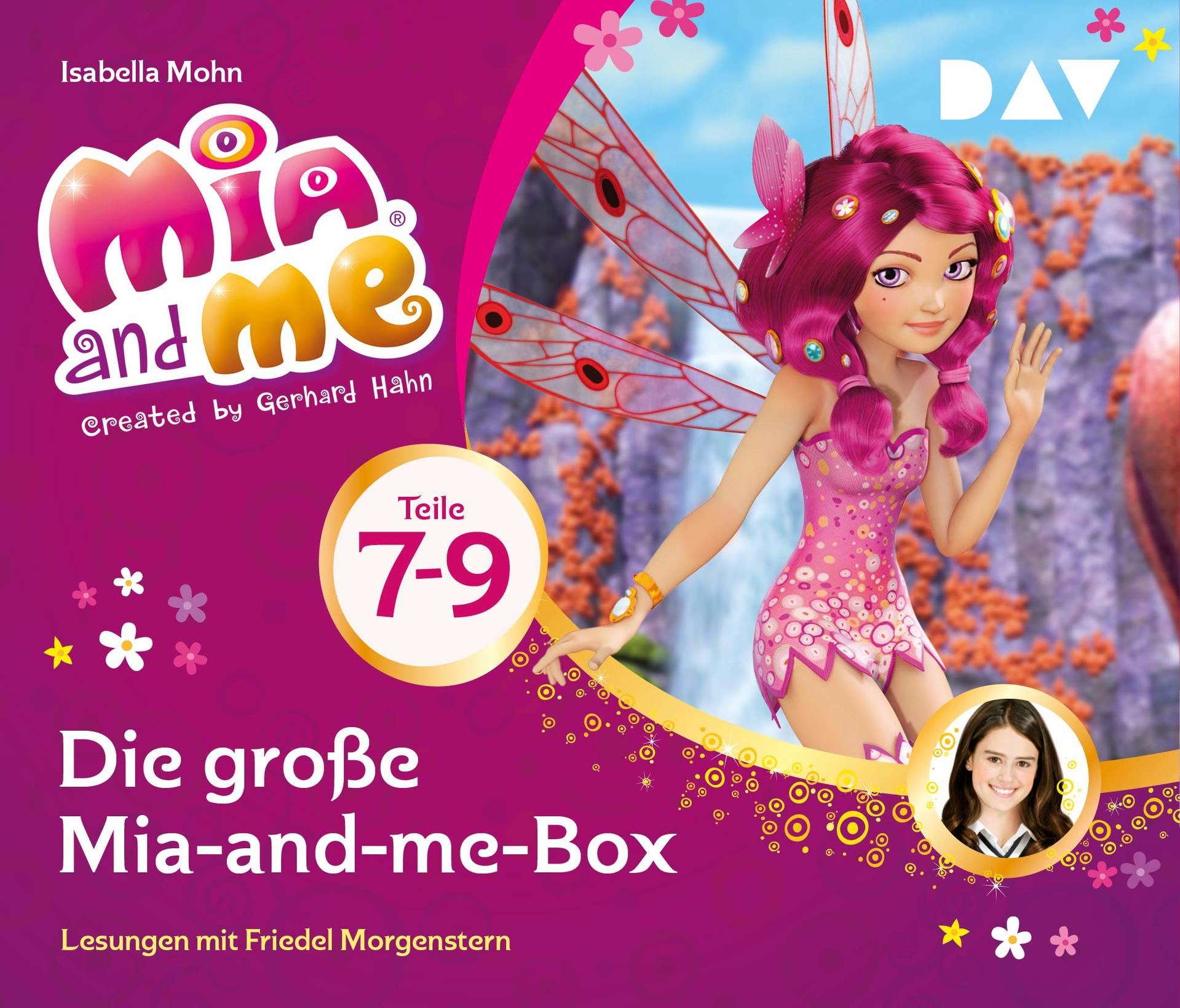 Mia and Me Buchcover mit einem Mädchen mit pinken Haaren und Feenflügeln. Titel: Die große Mia-and-me-Box.