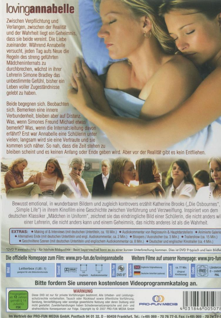 DVD-Cover von 'Loving Annabelle' zeigt zwei Frauen, die sich umarmen, mit deutschem Text.