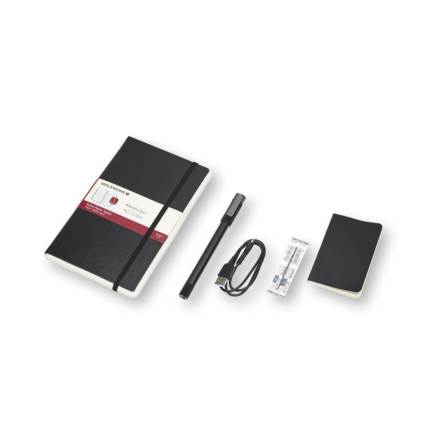Bolígrafo inteligente - Moleskine Smart Writing Set, Escritura digitalizada, Bluetooth, Negro