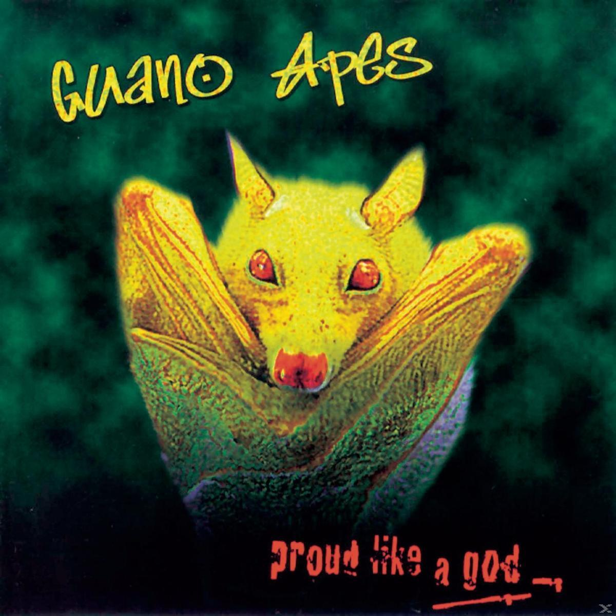 Guano Apes' Albumcover. Gelbe Fledermaus mit roten Augen auf dunkelgrünem Grund.