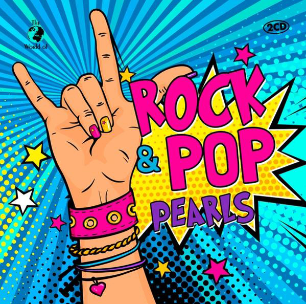 Comic-Bild einer Hand, die die Rock'n'Roll-Geste macht. Text sagt 'Rock & Pop Pearls'.