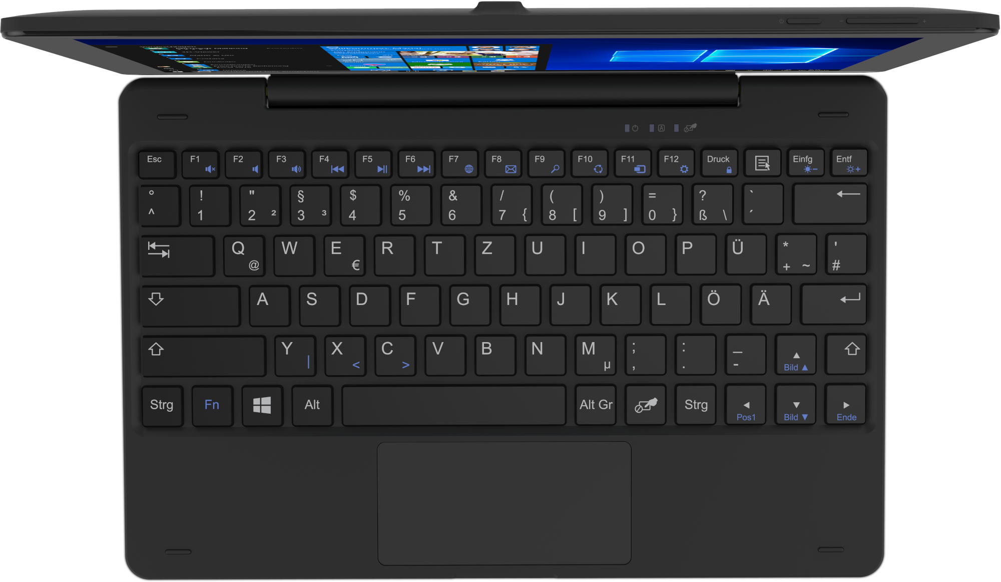 TREKSTOR Convertible Surftab Twin 10.1 Zoll, schwarz (39083) 2 in 1, 10,1 Zoll, WXGA Touchscreen, Intel® Celeron® Prozessor N4000
(4MB Cache, bis zu 2.60 GHz), 4 GB, 64 GB