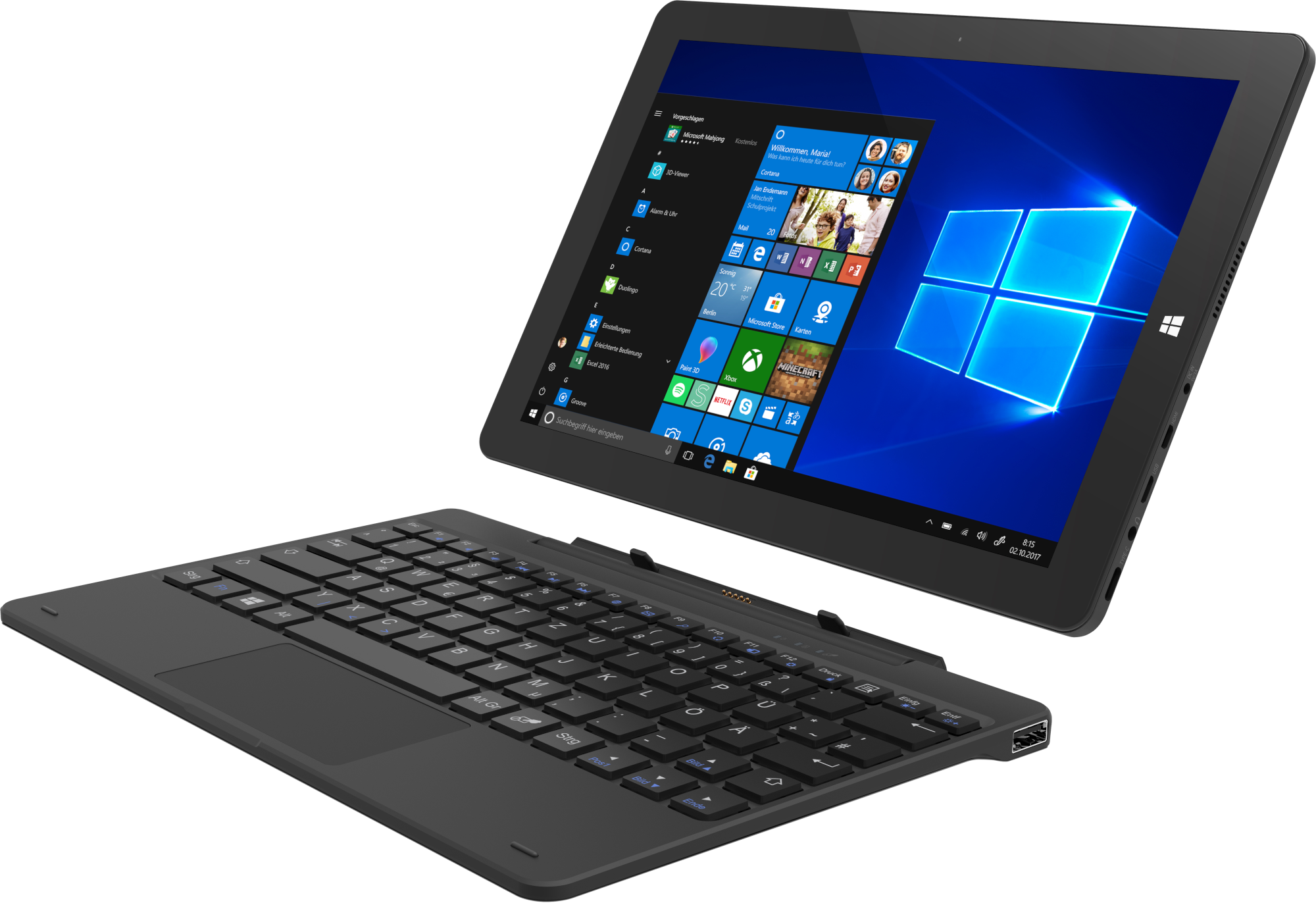 TREKSTOR Convertible Surftab Twin 10.1 Zoll, schwarz (39083) 2 in 1, 10,1 Zoll, WXGA Touchscreen, Intel® Celeron® Prozessor N4000
(4MB Cache, bis zu 2.60 GHz), 4 GB, 64 GB