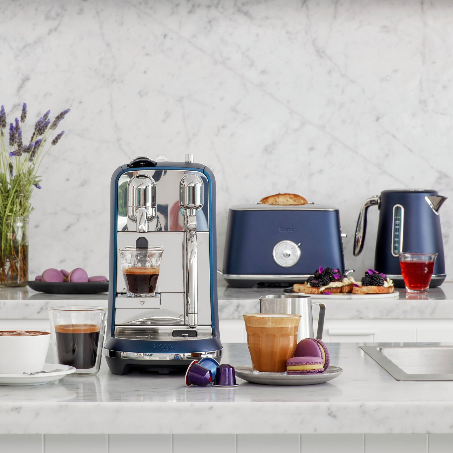SAGE SNE800DBL2EGE1 Nespresso The Creatista Plus Kapselmaschine Dunkelblau