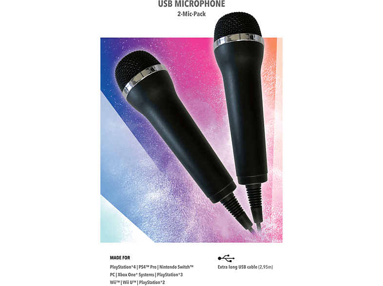 DEEP SILVER Mikrofon für Karaoke Games (Lets Sing, Voice of Germany, SingStar etc.) für PlayStation, Nintendo, XBOX One, USB Mikrofone , Schwarz