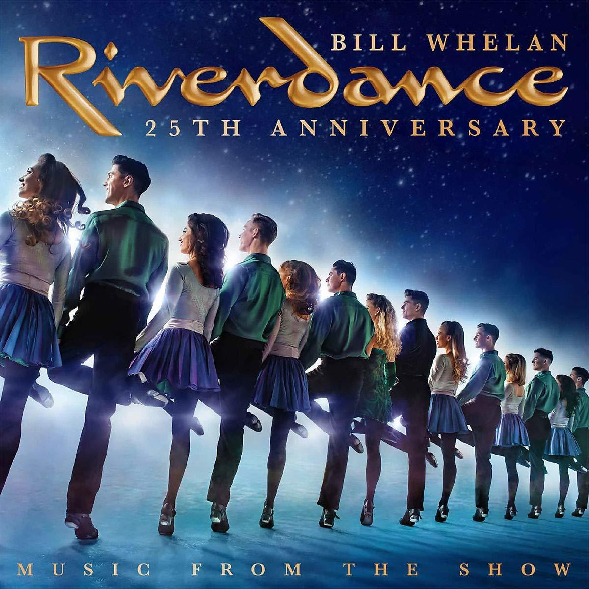 Hagyományos jelmezbe öltözött táncosok album borítója. 'Riverdance' arany betűkkel, csillagokkal a háttérben.