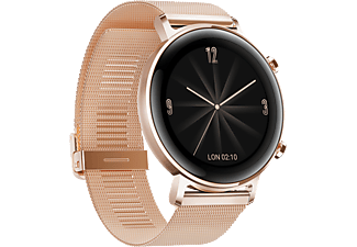 HUAWEI Watch GT 2 (42 mm) Elegant - Smartwatch (Larghezza: 20 mm, Metallo (Cinturino in gomma fluorurata in regalo), Oro rosa/Oro)