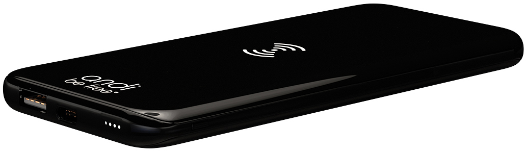 ANDI BE FREE Wireless Fast Charging Powerbank Universell, Schwarz