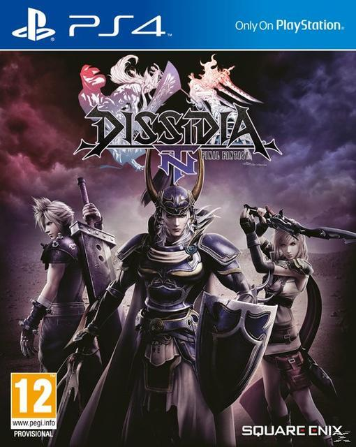 Egy videojáték doboz, 'Dissidia Final Fantasy NT', három karakterrel.