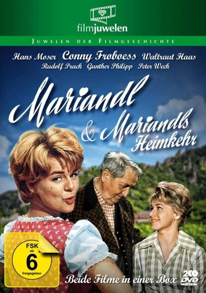 DVD-Cover des Films 'Mariandl & Mariandls Heimkehr' mit drei Personen.