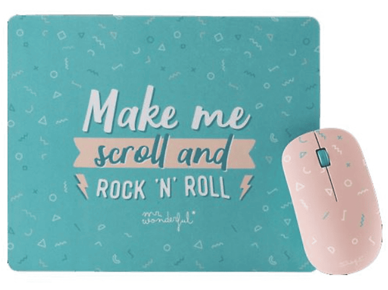 Pack Ratón inalámbrico + Alfombrilla Mr. Wonderful "Make me scroll
