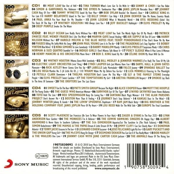 CD-Hülle mit mehreren Titellisten. Es hat ein Retro-Design mit einem roten und gelben Thema.