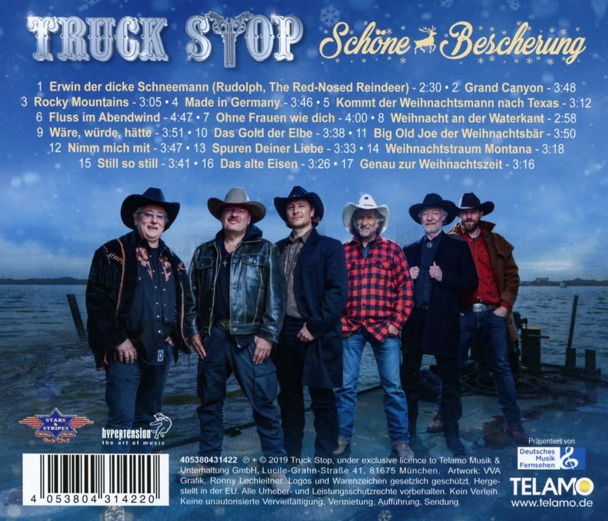 CD-Cover mit einer Band von sechs Männern in Cowboyhüten und -outfits. Text oben.