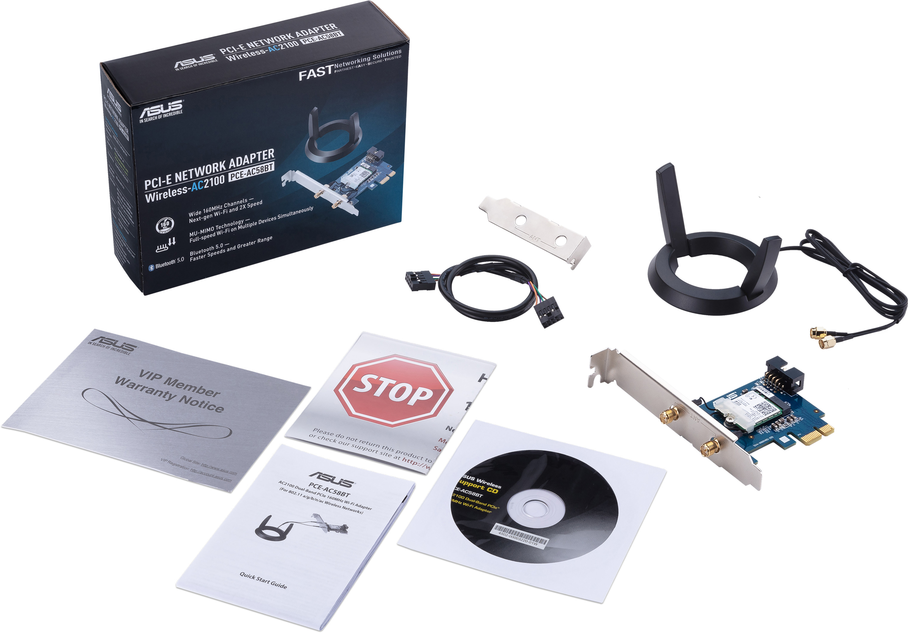 ASUS PCE-AC58BT AC2100 BT5.0 Wifi5 PCIe-Karte