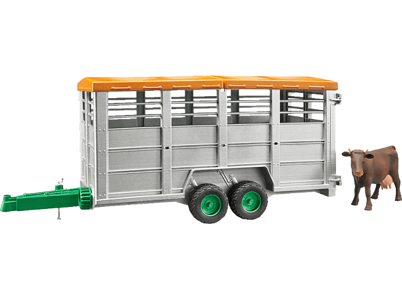 BRUDER Viehtransportanhänger inkl. 1 Kuh Spielzeugfahrzeug Mehrfarbig