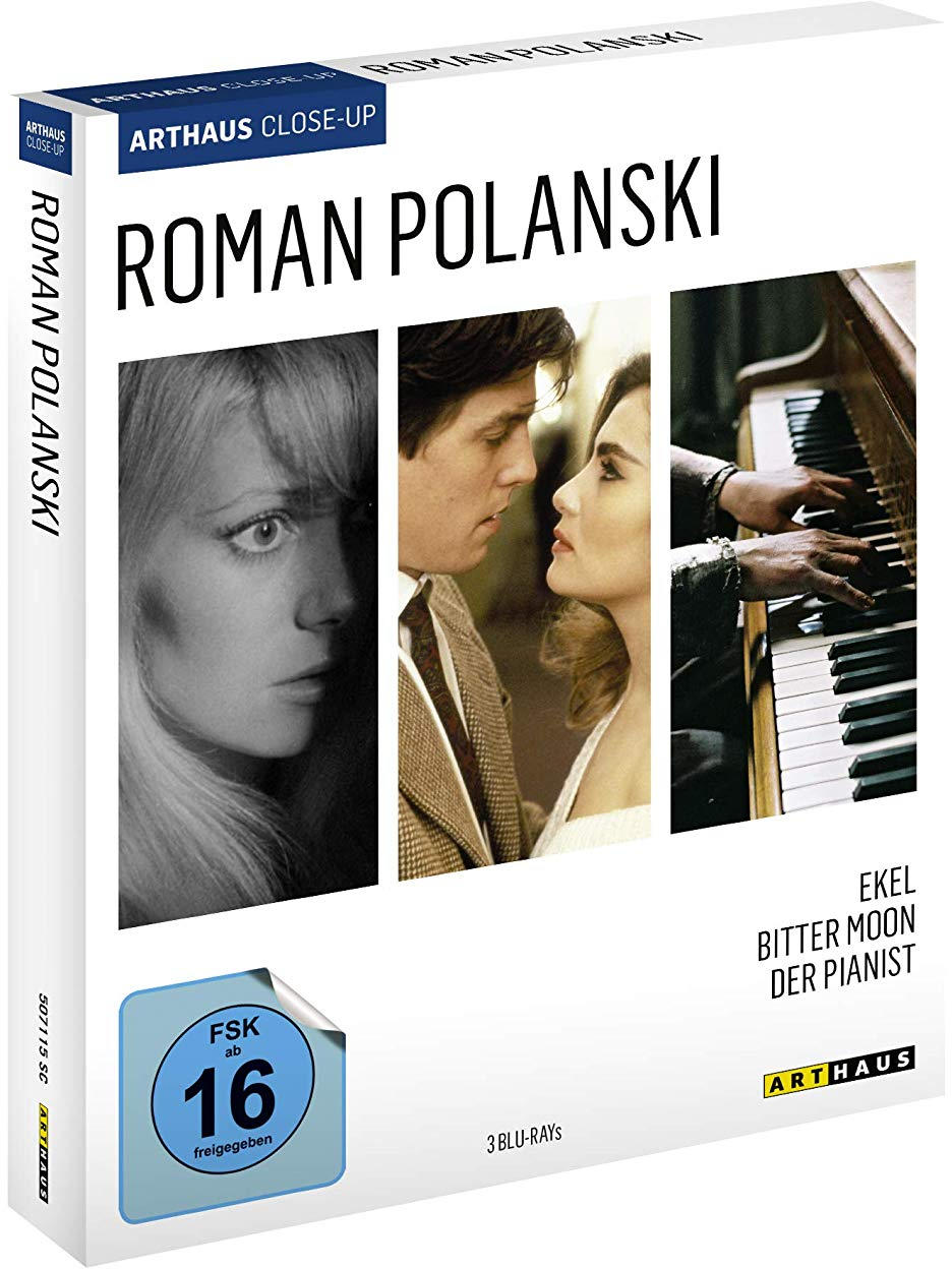 DVD-Hülle mit Bildern von drei Personen und dem Titel 'Ekel Bitter Moon Der Pianist'.