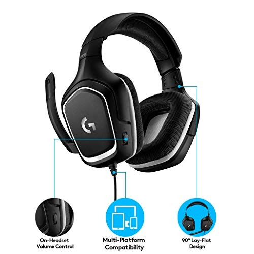 Auriculares gaming - Logitech G332, Diadema, Con cable, Jack 3.5mm, Negro